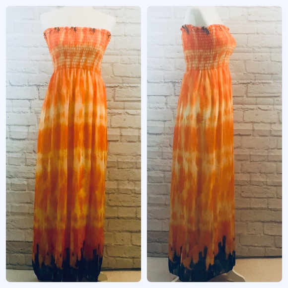 Romeo & Juliet Couture Tie Dye Strapless Dress - Picture 1 of 5